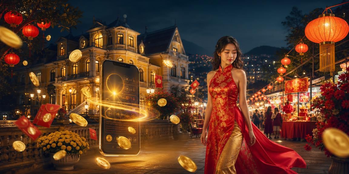 Chợ đêm Đà Lạt lung linh với người dùng kiểm tra phong bì đỏ thưởng xổ số trên điện thoại