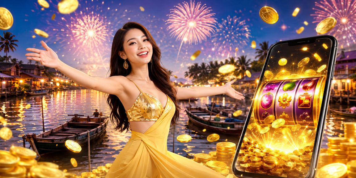 Lễ hội slot game tại vùng Mekong với không khí rộn ràng và đèn neon sáng rực