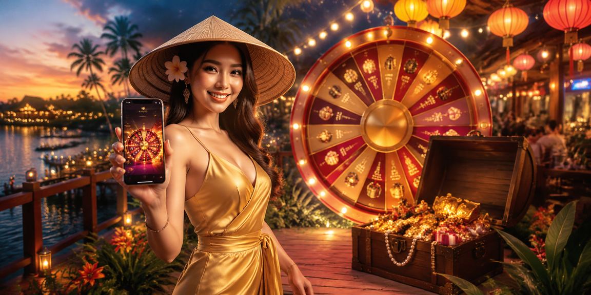 Người phụ nữ đội nón lá tại Phú Quốc tham gia bốc thăm may mắn xổ số online